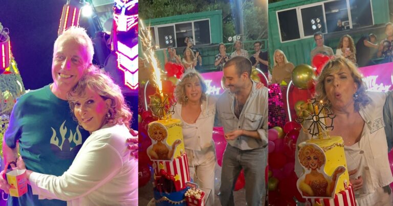 El alocado festejo por los 70 años de Georgina Barbarossa en un parque de diversiones
