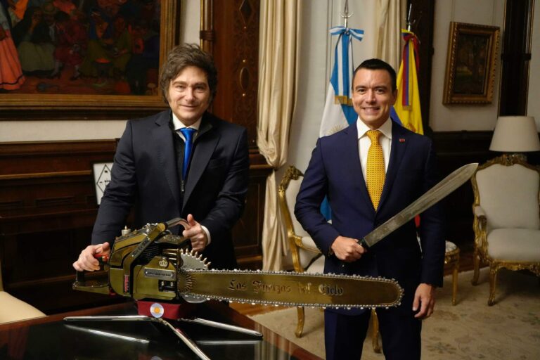Javier Milei recibió al presidente de Ecuador, Daniel Noboa, en la Casa Rosada