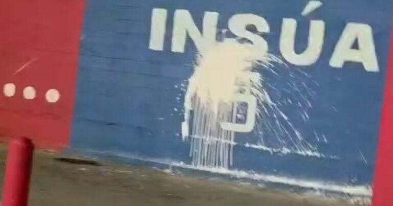 Hinchas de Huracán vandalizaron un mural de San Lorenzo en la previa del clásico
